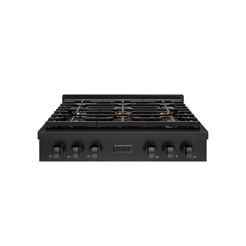 ZLINE 36 in. Paramount Gas Rangetop with 6 Burner DuoPro Cooktop in Black Stainless Steel (PSRTB-36)