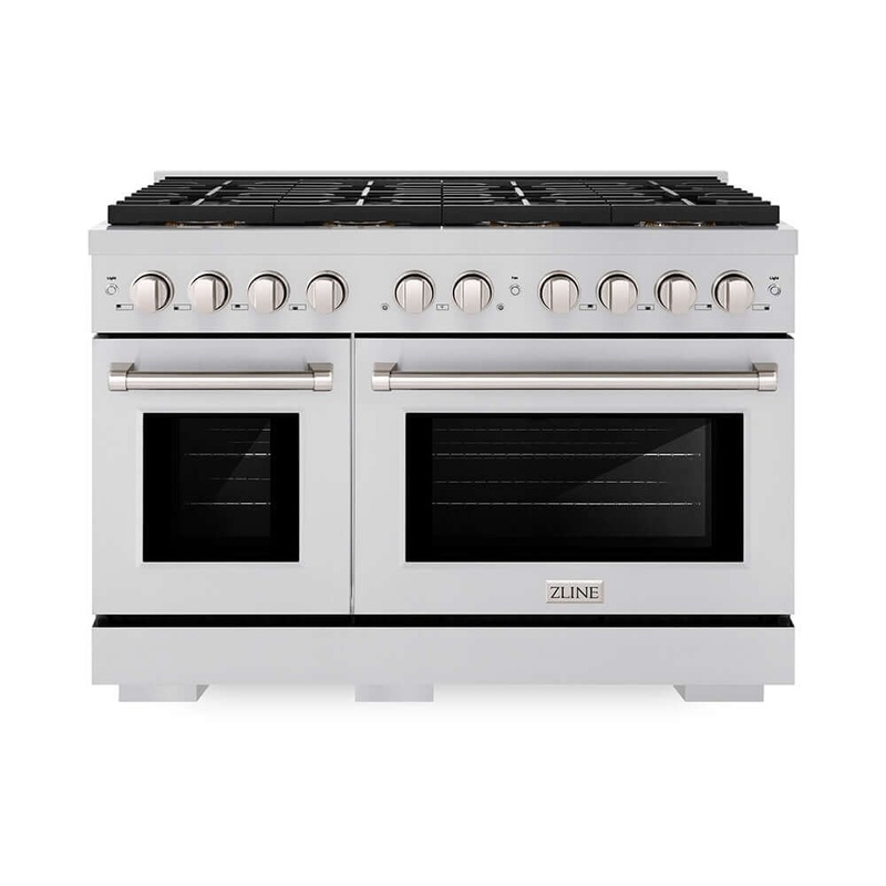 ZLINE 48 in. 6.7 cu. ft. Paramount Dual Fuel Range with 8 Burner DuoPro Cooktop and Dual Ovens in Stainless Steel (PSDR48)