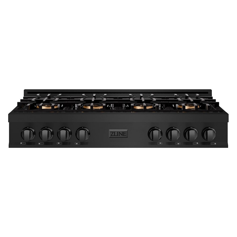 ZLINE 48 in. Classic Gas Rangetop with 8 Burner DuoPro Cooktop in Black Stainless Steel (PCRTB-48)