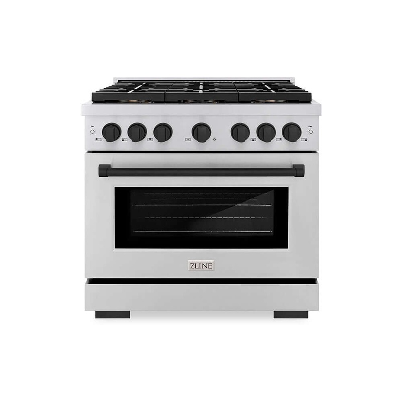 ZLINE Autograph Edition 36 in. 5.2 cu. ft. Paramount Dual Fuel Range with 6 Burner DuoPro Cooktop and Electric Convection Oven in Stainless Steel and Champagne Bronze Accents (PSDRZ-36-CB)