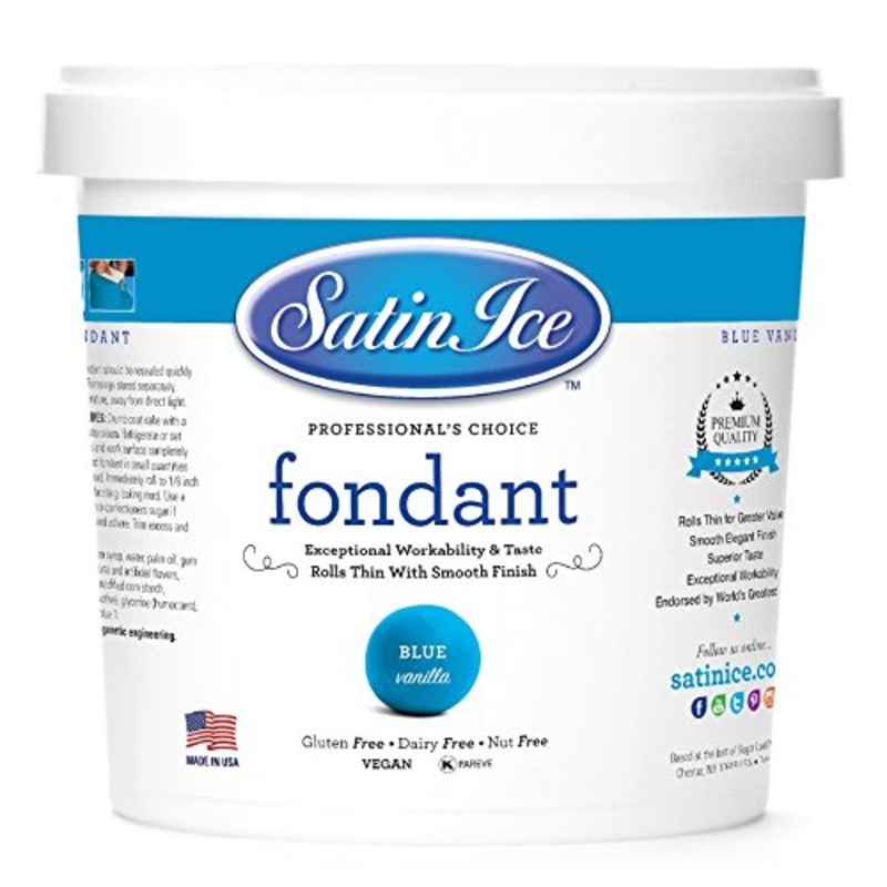 5LB Satin Ice Blue Vanilla Rolled Fondant Icing