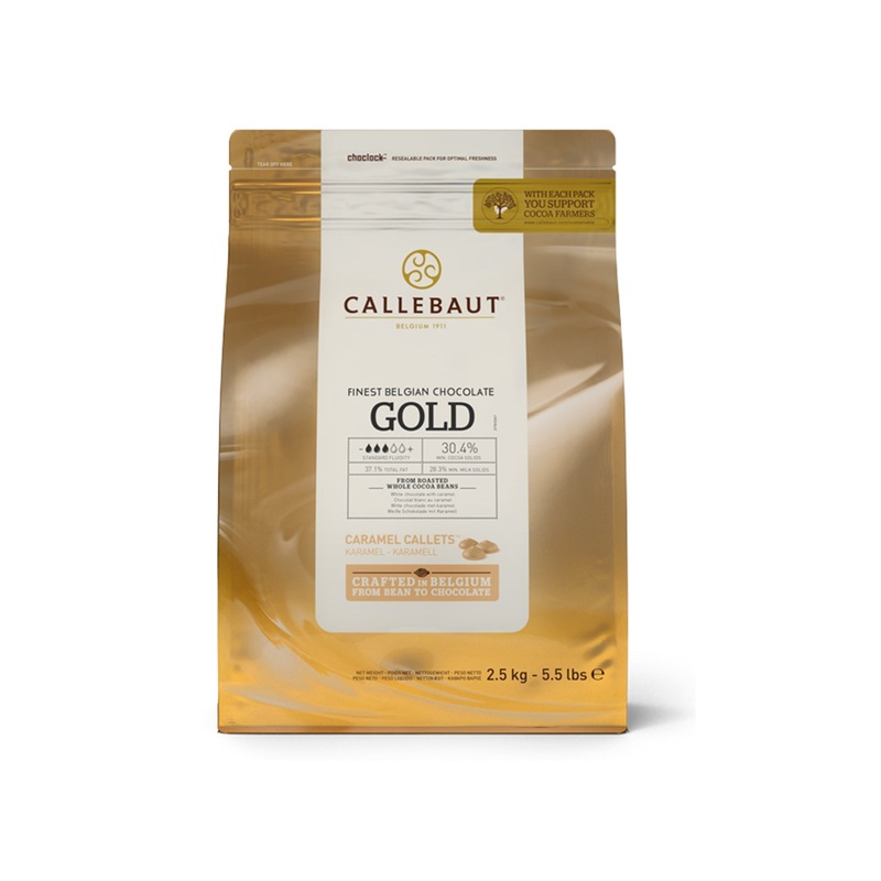 Gold 30.4% Chocolate Caramel Callets (Special Order 2-4 weeks) 20KG "contact us for pricing"