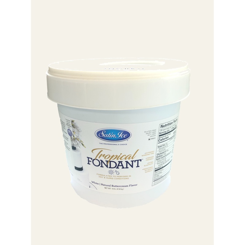 10 lb Tropical White Satin Ice Vanilla Rolled Fondant Icing