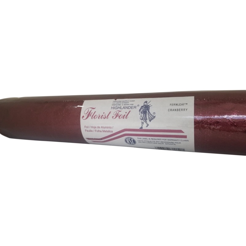 Embossed Foil Roll - Fernleaf Cranberry