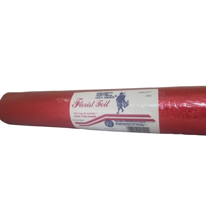 Embossed Foil Roll - Fernleaf Red