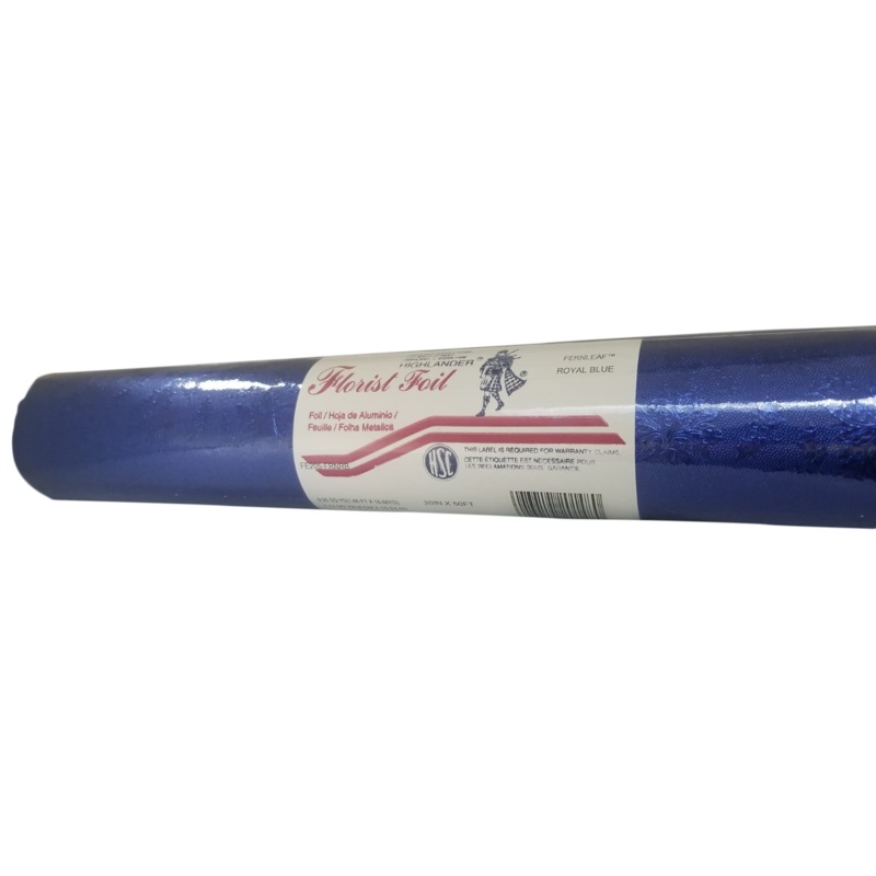 Embossed Foil Roll - Fernleaf Royal Blue