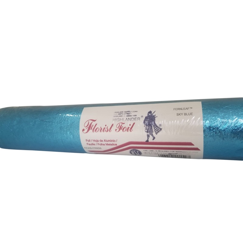 Embossed Foil Roll - Fernleaf Sky Blue