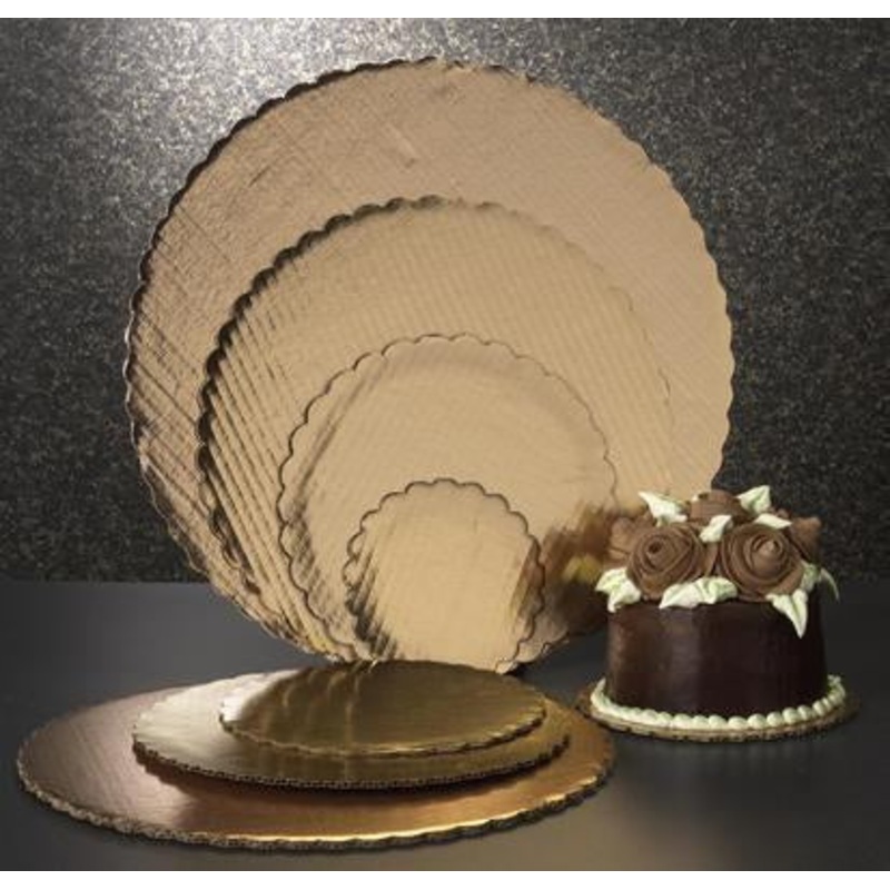 Scalloped Round Corrugated Cake Board - 8"