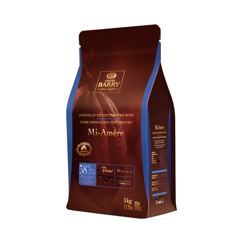 Cacao Barry Dark Chocolate - Pistoles 58% Mi-Amre 11#