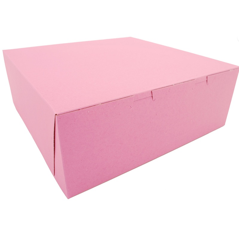 14 X 14 X 5 Pink Non-Window Bakery Boxes - 50 PC