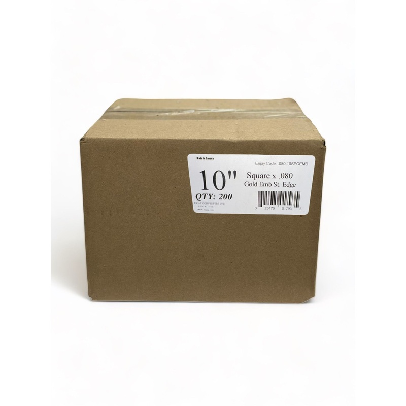 10" Gold Square Heavy Board - 200 Pieces