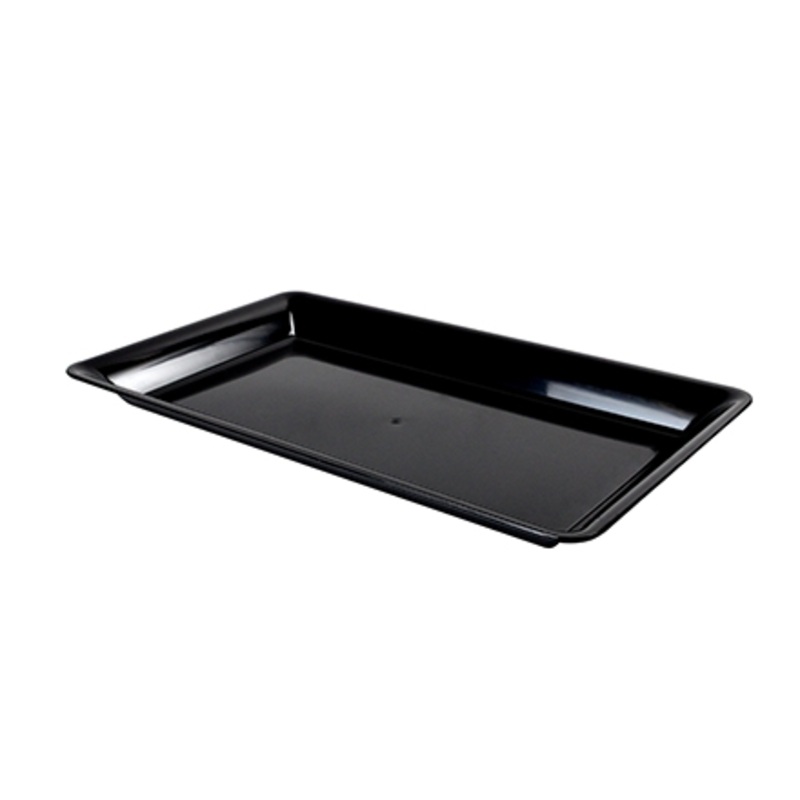 18" X 12" Black Rectangular Catering Tray - 20 Qty