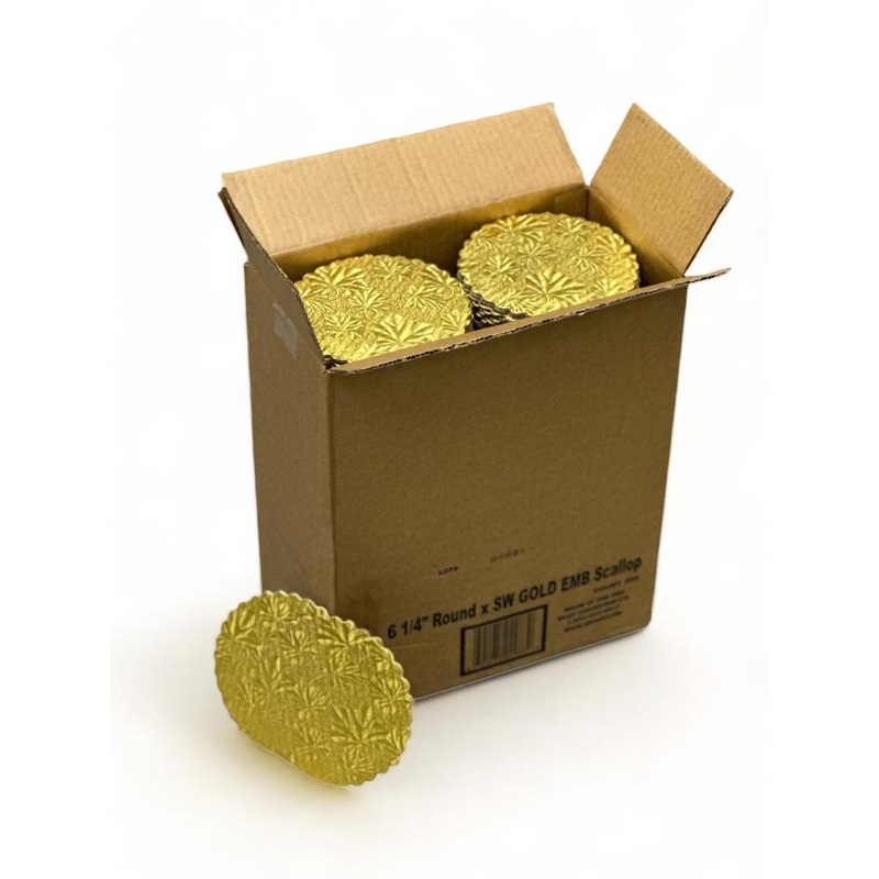 6" Gold Circle Scallop 6.25" - 200 Pieces