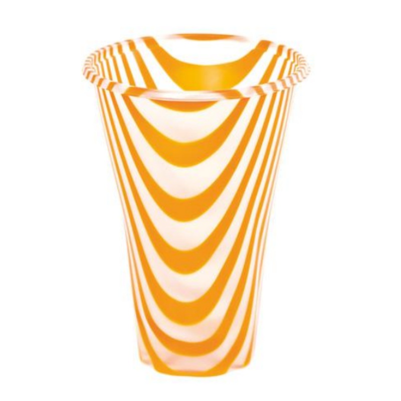 Alcas Orange Plastic Striped Cup 500cc - 400 Pieces