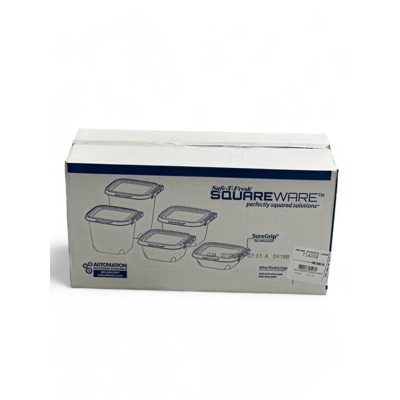 TS4008 - 4" Clear Square, One Compartment Clamshell Lid Tamper - 8 oz