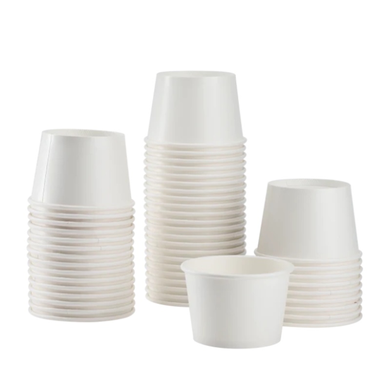8oz Paper Food Containers (95mm), White - 1,000 Pieces