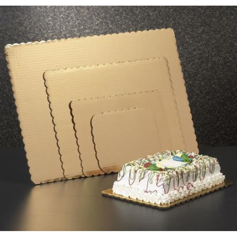 Double Wall Scalloped Full Sheet Board Gold - 25x17"