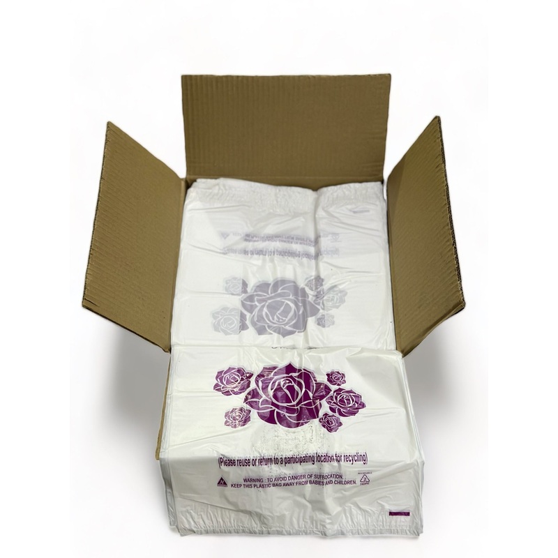 T-Shirt and Grocery Bags - Purple Florals (1500 Qty)