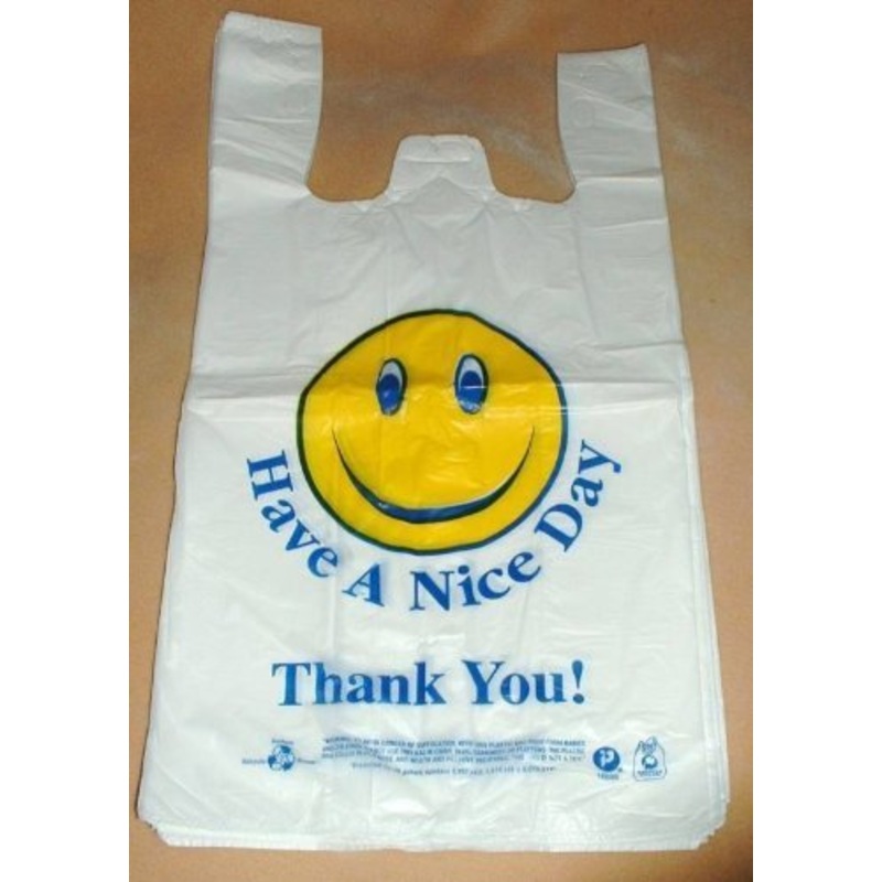 T-Shirt and Grocery Bags - Smile Face - 43471 - 200 Qty