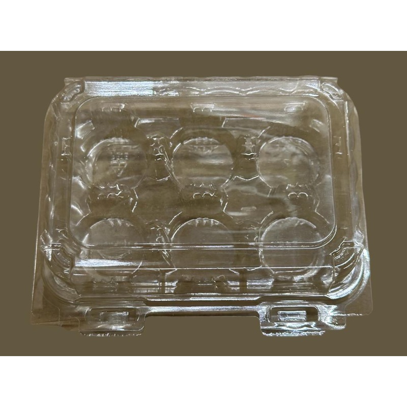 Lindar 6 Mini Compartments Cupcake Box (plastic hinged container)