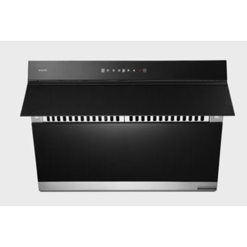Sakura Slant Rangehood: 30'' wide, with wave control & heat cleaning, black glass finish, dual DC motor | R7261