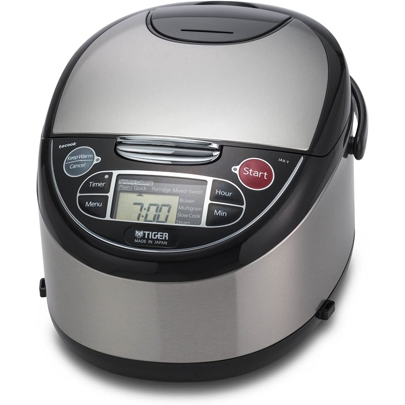 Tiger Rice Cooker: 5.5 cup, multi-function, s/s + black | JAX-T10U