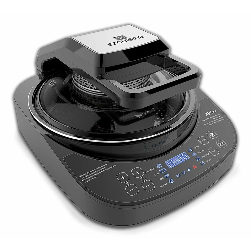AirGO 5-in-1 Cooking System |AP360| Crepe/Naan Maker, Mini-Oven, Indoor Grill, Air Fryer, Robotic Stir Fryer