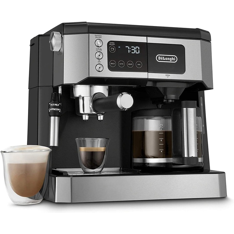 DeLonghi Combination Pump Espresso & Drip Coffee Maker: 10-cup glass carafe | COM532