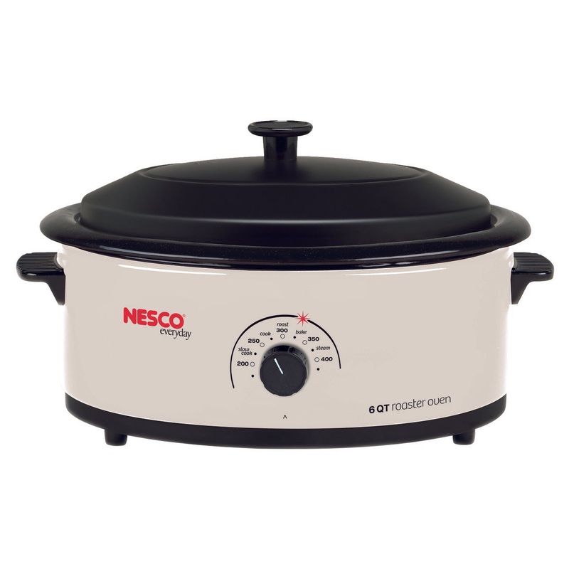 Nesco Roaster Oven |4816-14| 6.0-quart, porcelain cookwell, ivory