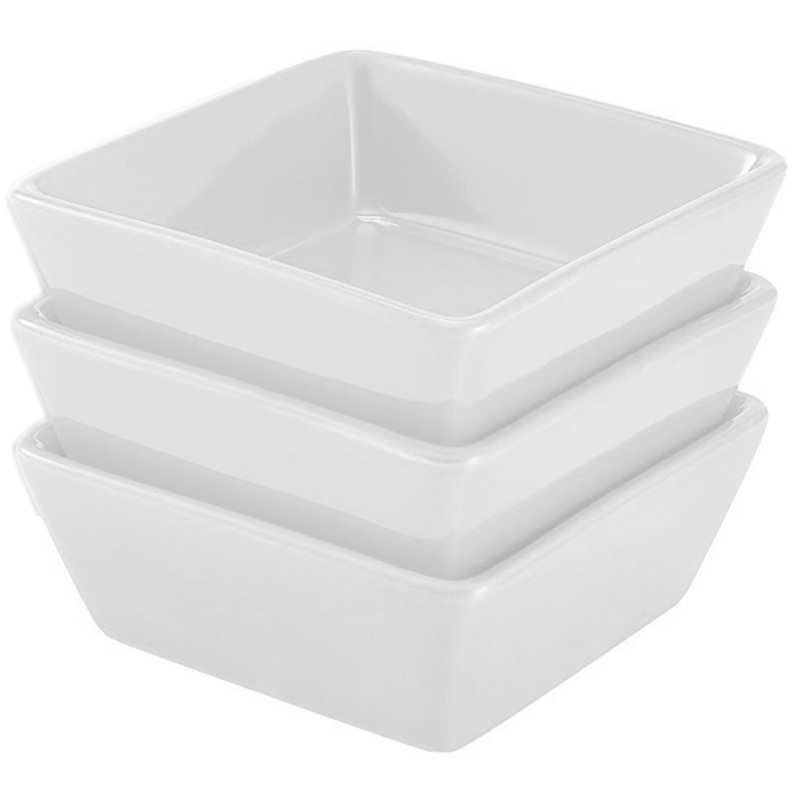 Ceramic Square Ramekins Set 3Pcs