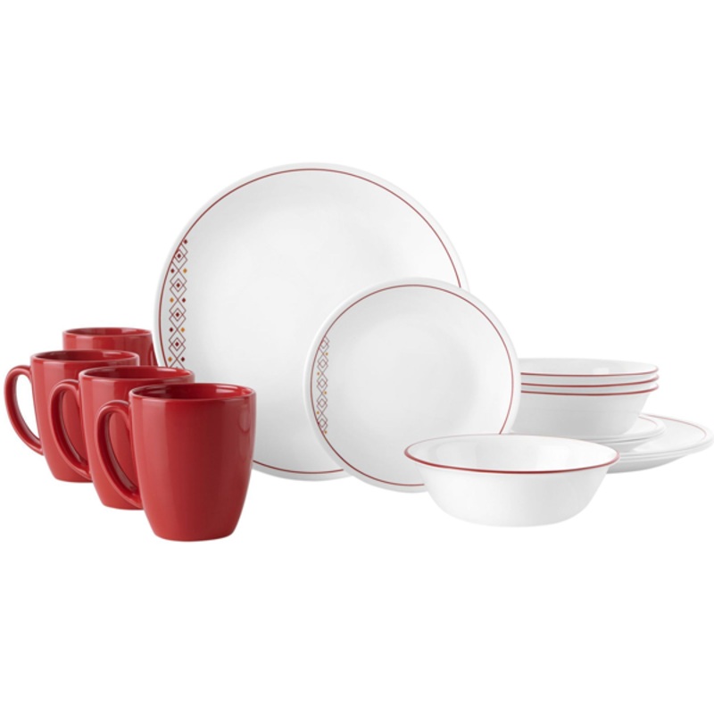 Corelle Livingware 16pc Dinnerware Set - Fusion Chilli