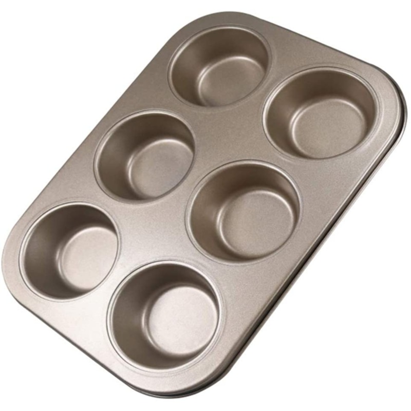 Muffin Tray 6 Cavity Gold