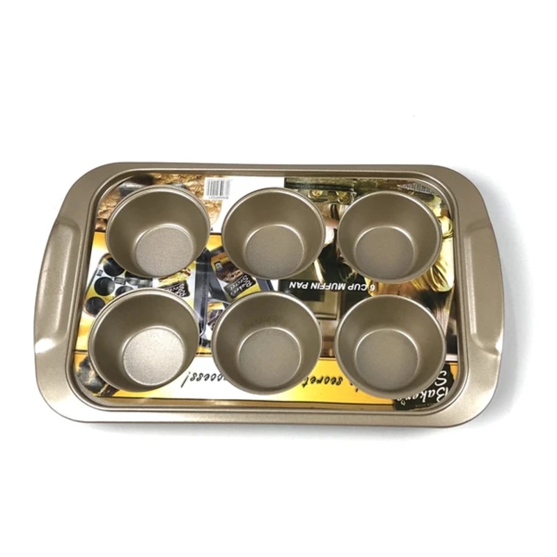 Muffin Tray Gold 6 Cavity