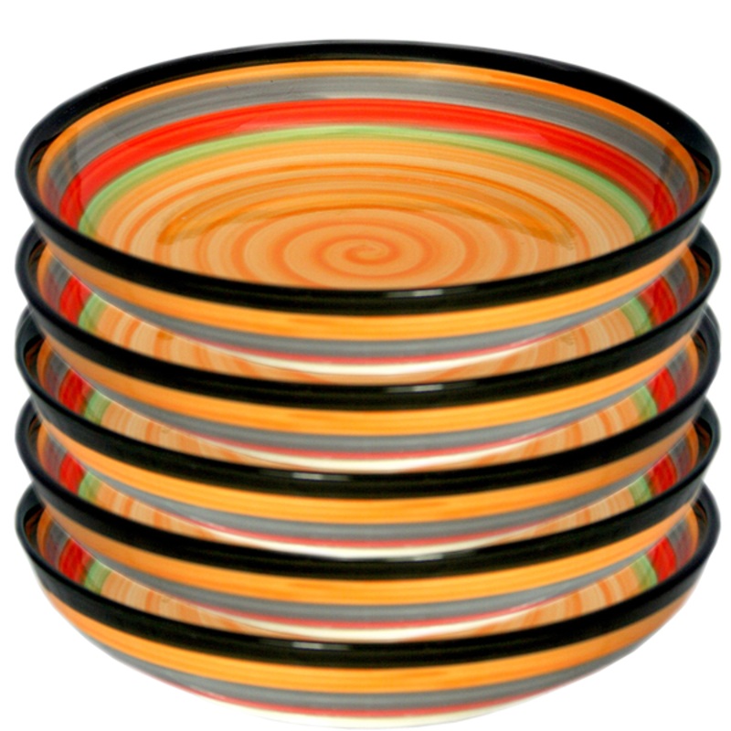 Porcelain Spiral Plate Set 6 Pcs