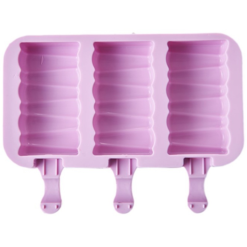 Silicone Popsicle Ice Cream Mold 3 Cavity