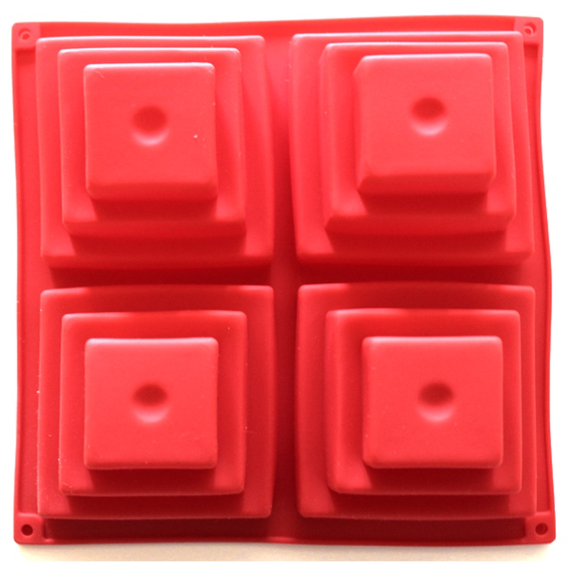 Square Silicone Cake Mold 4 Cavity