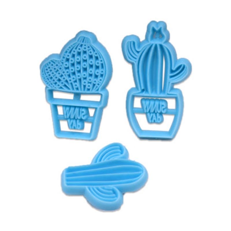 Cactus Fondant & Cookie Cutter 3Pcs Set