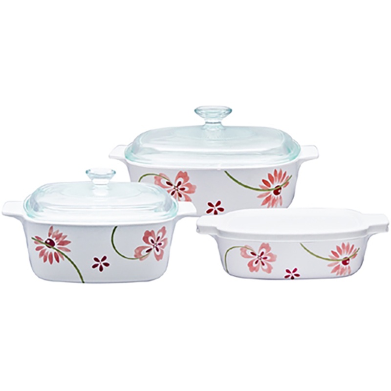 CorningWare Classics 6pc Casserole Set - Pretty Pink