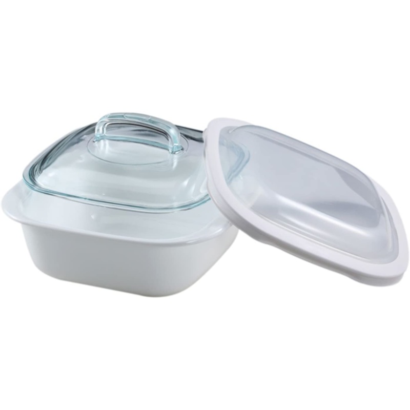 CorningWare SimplyLite Square Casserole W/ Glass & Plastic Lids