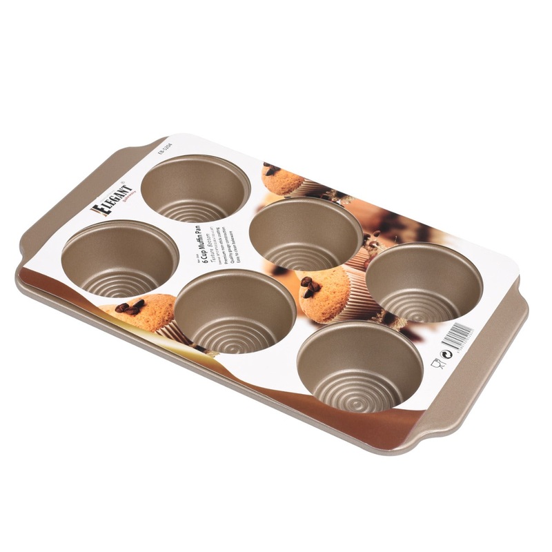 Elegant Non-stick 6 Cavity Muffin Tray