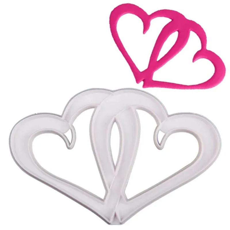 Entwined Hearts Fondant Cake Cutter Plastic