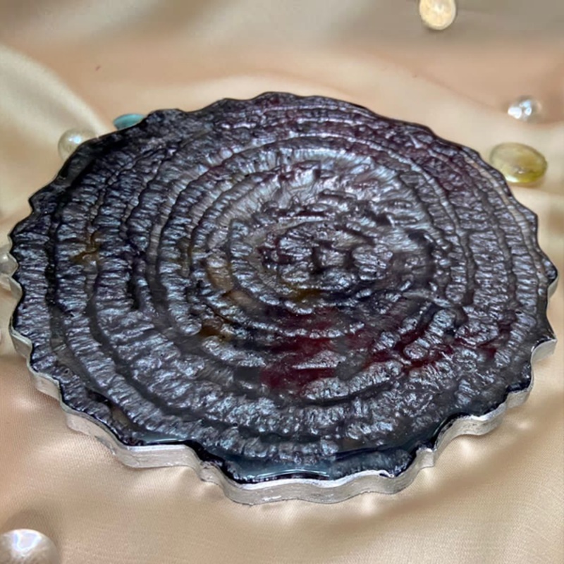 Handmade Resin Art Grey Grain Coaster Single