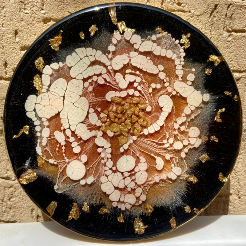 Handmade Resin Art Peach Flower Coaster Single