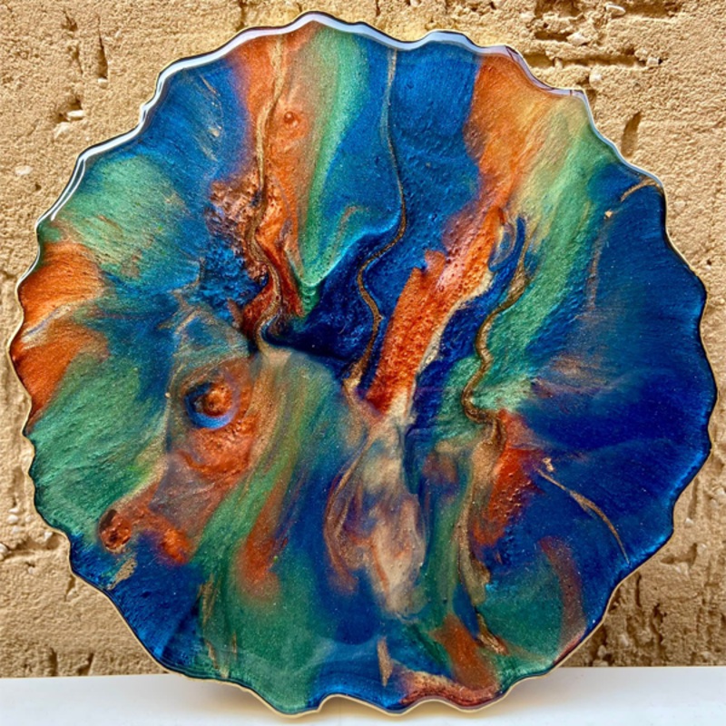 Handmade Resin Art Pool Of Colors Single Coaster