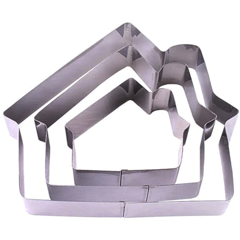 House Shape Cake Baking Tool Stainless Steel 3Pcs Set