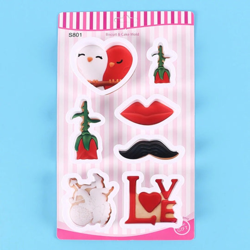 Love Theme Fondant & Cookie Cutters 7Pcs Set