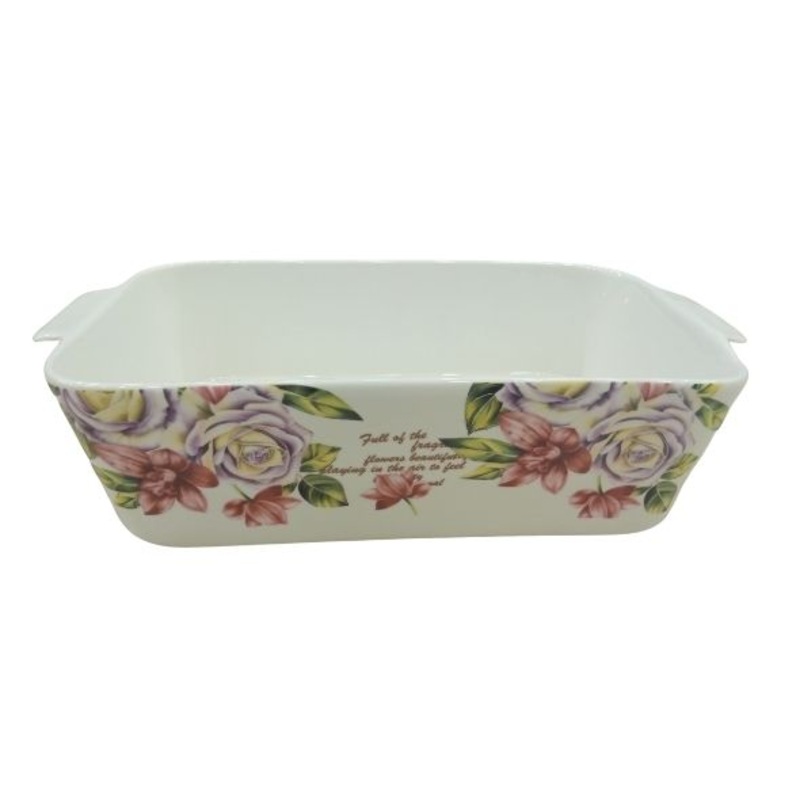 Porcelain Baking & Serving Dish Floral 2Pcs