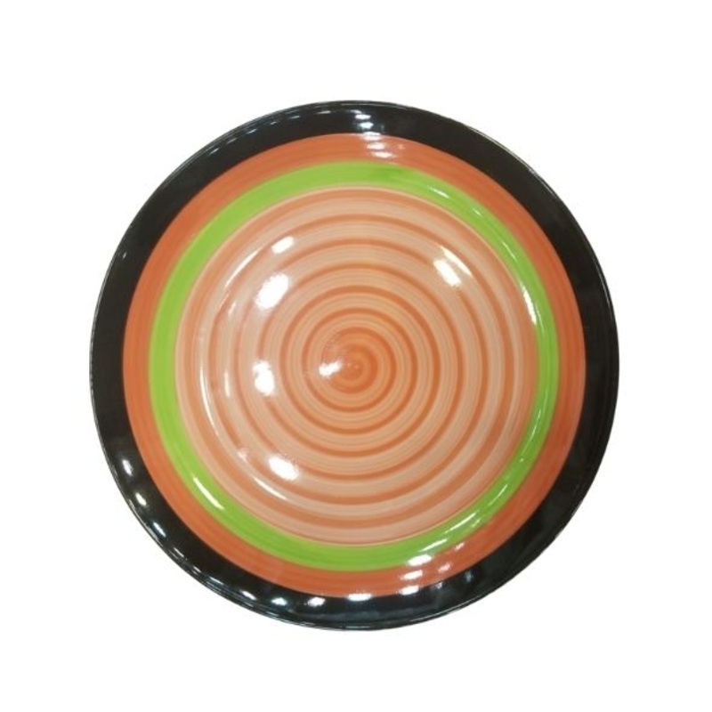 Porcelain Spiral Flat Plate Set 6Pcs