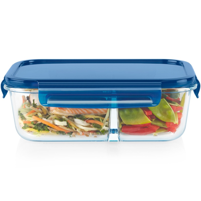 Pyrex Mealbox 5.5 Cup Divided Glass Food Storage
