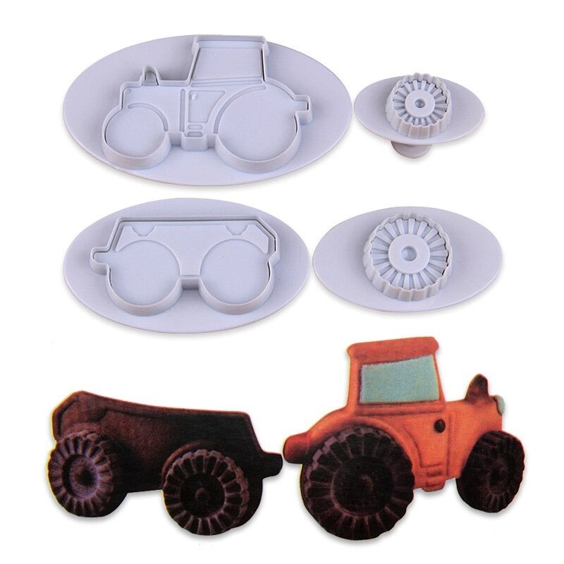 Tractor Fondant Plunger Cutter 4Pcs Set